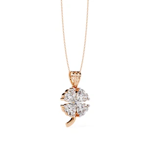Stunning Certified Lab Grown Diamond Pendant 14k Gold Gift for her 18 INCH CHAIN - Picture 1 of 15
