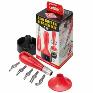 ESSDEE Lino Cutter Burnisher Baren Kit or Printing Stamps Printmaking Tools - Photo 1 sur 7
