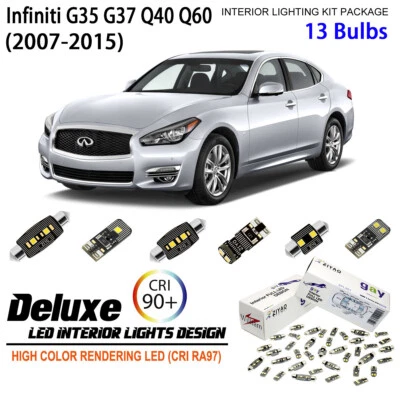 Kit de luces interiores LED para Infiniti G35 G37 Q40 2007-2015 accesorios bombilla Foto 1 de 4