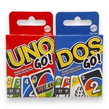 Uno + Dos Go! Mini Travel Pocket Card Games LOT OF 2 Mattel 2022 Wild NEW SEALED