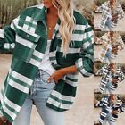 Stylish Women Coats Warm OL Party Shirts Business Work Button Up Check