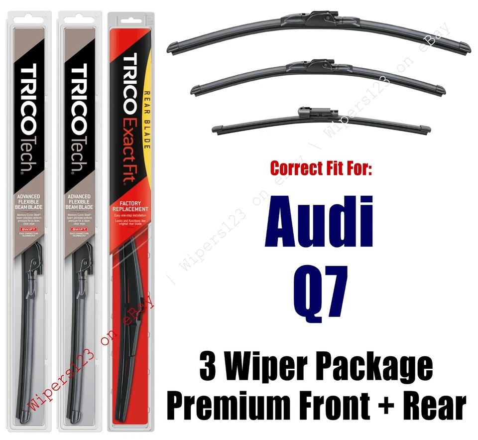 Premium Wiper Blades 3-Pack Front & Rear fit 2015 Audi Q7 - 19260x2/15I Foto 1 de 1