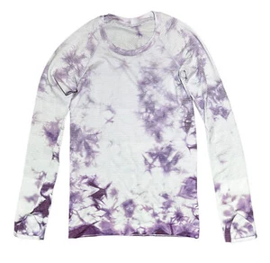Lululemon Swiftly Tech 2.0 Tie Dye Long Sleeve Shirt Top Size 4 Purple White - Picture 1 of 4