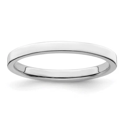 Sterling Silver 2mm Flat Band Ring - Image 1 of 4