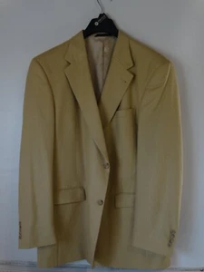 Burberry Linen Silk Wool Blazer 46L Woven Kensington Single Vent Vintage khaki - Picture 1 of 8