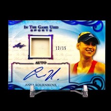 Anna Kournikova Auto 2019 Leaf ITG GAME USED PATCH /15 Purple Refractor UA-AK1