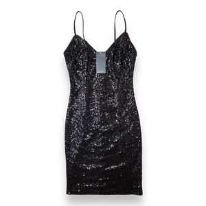 BNWT New Look LBD Sequin Bodycon Dress UK6 EU34 US2 - Black Cocktail Party Dress - Picture 1 of 10