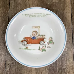 Vintage Shelley Mabel Lucie Attwell FAIRY TOWN Bone China Dish FAIRIES CAR - Picture 1 of 5