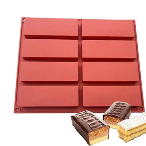 8 Cavities Square Chocolate Mold Bar Block Ice Silicone Cake Candy Bake Sugar - Picture 1 of 12