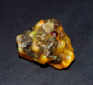 Certified GIE 41.25 Natural Ethiopian Black Opal Welo Fire Rough Loose Gemstone - Picture 1 of 5