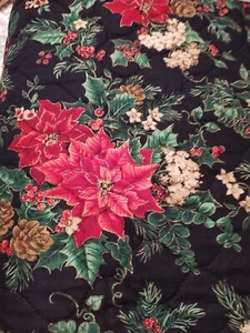 Vintage VIP WEIHNACHTSBLUMEN & WEIHNACHTSSTERN Baumwolle gesteppter Stoff - Bild 1 von 2