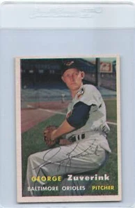 1957 Topps #11 George Zuverink Orioles Signed Auto *77 - Picture 1 of 1