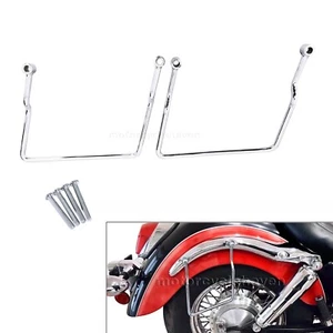 Bolsa de sillín soportes barras cromadas para Honda Shadow 750 VT750 Ace 1997-2007 - Imagen 1 de 6
