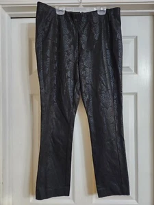 Anthropologie “The Essential Skinny” Black Jacquard Pants, US Size 12. Pre-Owned - Picture 1 of 5