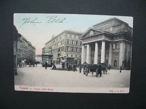 Trieste Carte Postale Piazza della Borsa 1906 pour la Valette Malte TB Af à voir - Picture 1 of 2