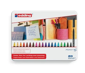 Edding 1200 Artist Felt Tip Art Pens Metal Tin of 20 - Ideal for Adult Colouring - Bild 1 von 1