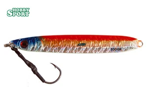 VERTICAL JIG mod. REGULAR 200 GR CON ASSIST HOOK ROSSO TESTA BLU 22145 - Foto 1 di 1