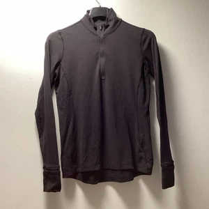 Lululemon 2 Outrun 1/2 Zip Black Long Sleeve Reflective Rulu - Picture 1 of 7