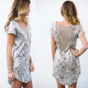 Free People Damen S Midnight Dreamer Mini Party Kleid Shattered Glass Metallic - Bild 1 von 13