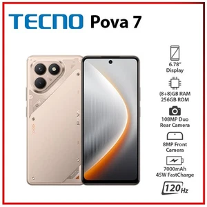 (New) TECNO Pova 7 16GB+256GB TITANIUM Dual SIM Unlocked Android Mobile Phone - Picture 1 of 5