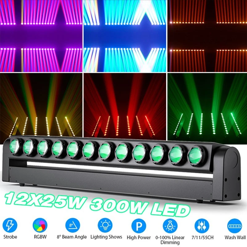 Barra de haz de cabeza móvil LED 12X25W RGBW DJ discoteca fiesta club iluminación Foto 1 de 4