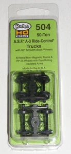 Kadee 504 A.S.F.® A-3 Ride Control® 50 Ton Trucks with 33" Smooth Back Wheels HO - Picture 1 of 2