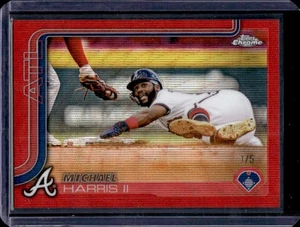 2025 Topps Chrome Michael Harris II Red Wave Refractor #1/5 Braves - Picture 1 of 2