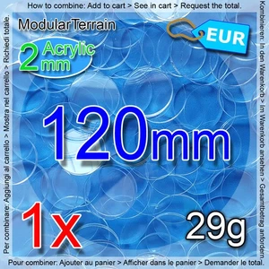 1x 2mm Clear Acrylic 120mm Round Base Warhammer 40k Wargame - Bild 1 von 5
