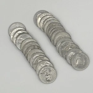 SHELL'S 1960'FAMOUS FACTS & FACES COIN GAME Tokens - Lot of 28 Silvertoned Coins - Picture 1 of 1