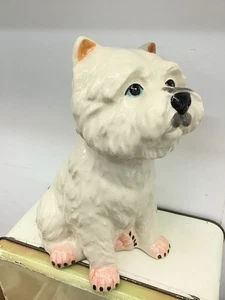 White Westie Dog Money Box - Ceramic - Hand Painted - 20 cm Tall - Bild 1 von 4