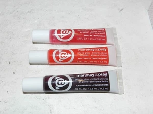 Lot of 3 Mary Kay At Play Jelly Lip Gloss BERRY ME CRUSHED PLUM HOT TAMALE NEW - Picture 1 of 1