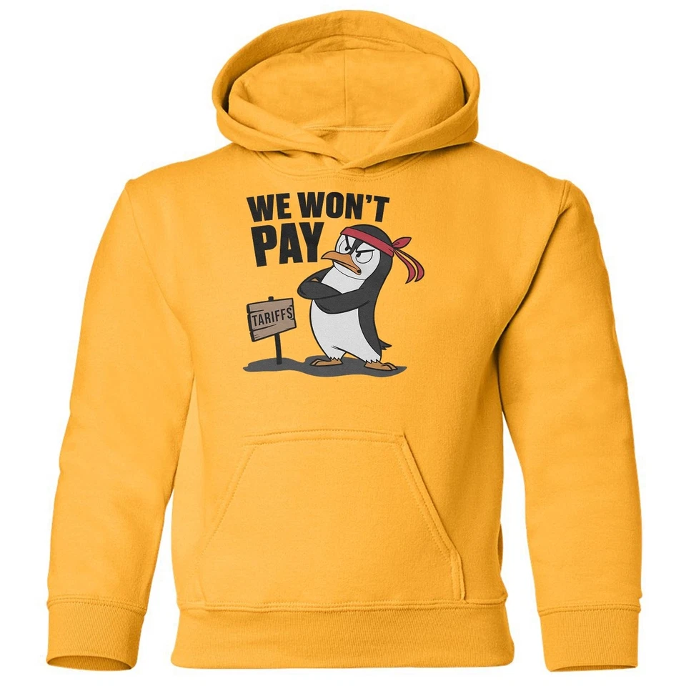 We Wont Pay Tariffs - Penguins Resist Protest Youth Sudadera con Capucha Foto 1 de 1