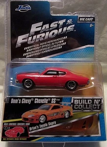 JADA 1:55 2016 Fast & Furious Build 'N Collect Dom's Red 1970 CHEVY CHEVELLE SS  - Picture 1 of 2