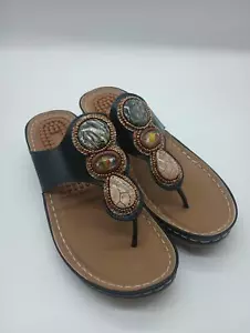 Alicegana Womens Sandals Shoes Comfort Walking with SIZE 9.5 BLACK - Picture 1 of 1