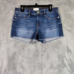 Farme Shorts Women 30 Blue Cut Off Le Cutoff Low Rise Denim Jeans Stretch 30x2.5