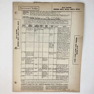 1947 RCA Victor Radio 68R1, 2, 3, 4 Wire Schematic Service Manual Vtg Original - Picture 1 of 1