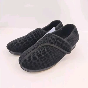 Silverts House Slippers Black 10350 Comfort Size 9 - Picture 1 of 12