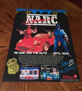 NARC classic 1988 arcade game poster print 80s video game nes - Picture 1 of 3