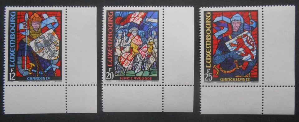 Luxemburgo 1989, Mi.1227-1229, historia de Luxemburgo, vidriera, ** nuevo - Imagen 1 de 1