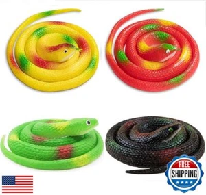 ZXZLDA Realistic Rubber Snakes to Scare Birds Away - 4 pcs Fake Snakes Toys 2 - Picture 1 of 5