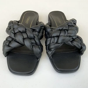 VIONIC Orthopedic Flat Sandals Sz 9 M Kalina Black Braided Slide On $128 EPC - Picture 1 of 12