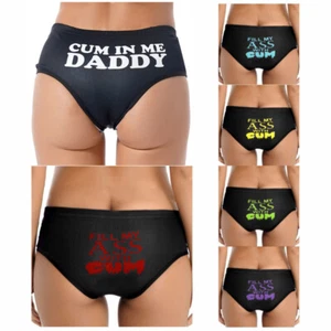 Women's Briefs Letter Printing Panties Underwear Soft Breathable Bottoms Thong - Picture 1 of 52