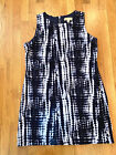 Michael Kors Blue White Tye Dye Sheath Shift Womens Dress XL 16 14 Exc Condition