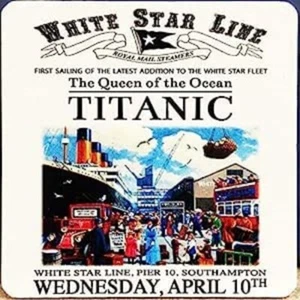 Titanic White Star Line Docks Scene drinks mat / coaster (og) - Picture 1 of 1