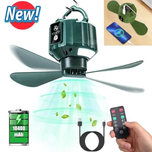 Portable Ceiling Fans with Remote Control Power Bank Tents Camping Fan 10400mAh - Picture 1 of 16