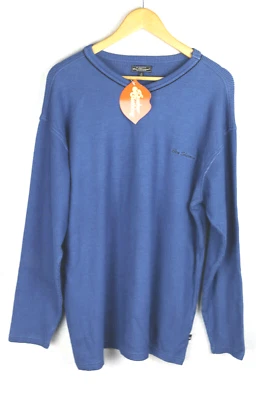Sudadera BEN SHERMAN Para Hombre Grande Jersey Cuello en V Algodón Azul De Colección Foto 1 de 3