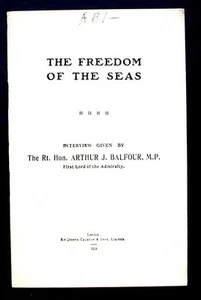 The Freedom of the Seas by Bernhard Ringrose Wise, K.C. 1915 1st ed. - Imagen 1 de 1