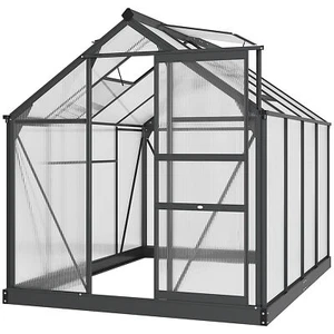 8x6 Polycarbonate Greenhouse Heavy Duty Outdoor Aluminum Walk-in Green House Kit - Picture 1 of 10