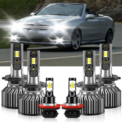 For Mercedes-Benz CLK350 2006 LED Headlight Combo + Fog Light Bulb 6500K 26000LM Foto 1 de 4