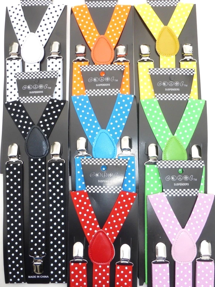 Nuevos tirantes ajustables con clip de lunares colores para hombre y mujer VENDEDOR DE EE. UU. Foto 1 de 1